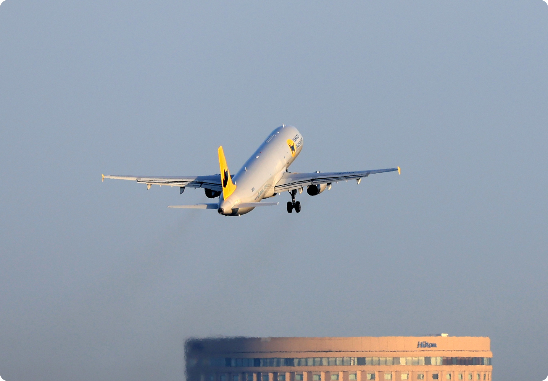 Cargo plane in flight